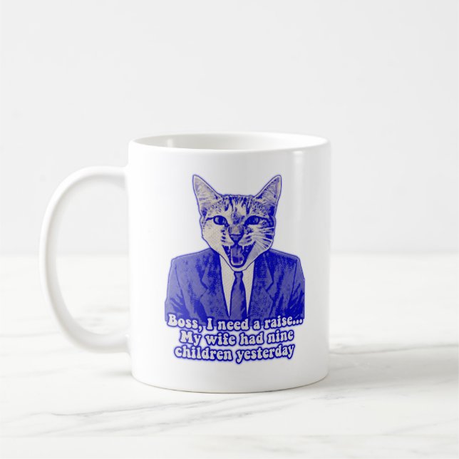 Caneca De Café Engraçado meme de gato zangado para amantes do gat (Esquerda)