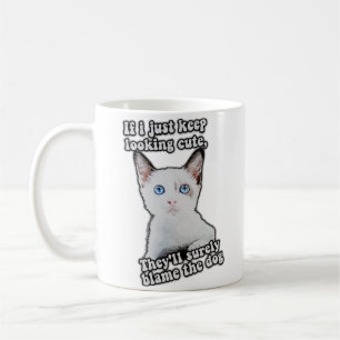 Caneca De Café Engraçado meme de gato zangado para gatinhos e don