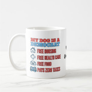 Caneca De Café Engraçado Meu Cachorro É Um Democrata Humor Políti