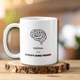Caneca De Café Engraçado Meu Cérebro está no Modo Avião Colega de