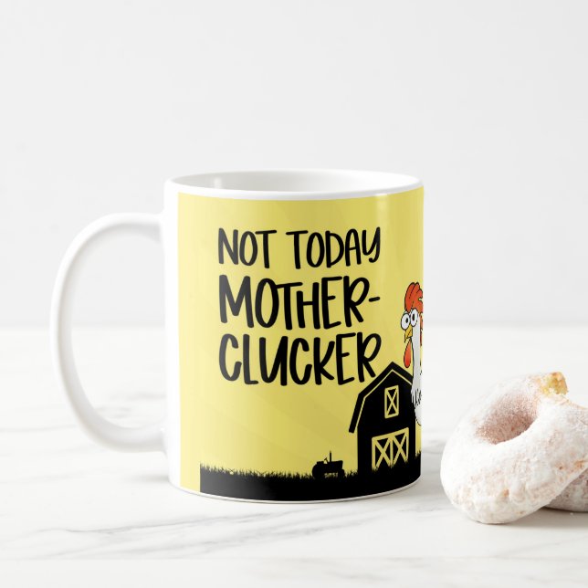Caneca De Café Engraçado Motherclucker Rooster Coffee Mug, Taça (Com Donut)