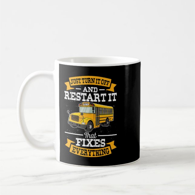Caneca De Café Engraçado motorista de ônibus escolar, desligue o  (Esquerda)