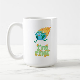 Caneca De Café Engraçado Mudança Climática Terra "Estou Bem" Desi