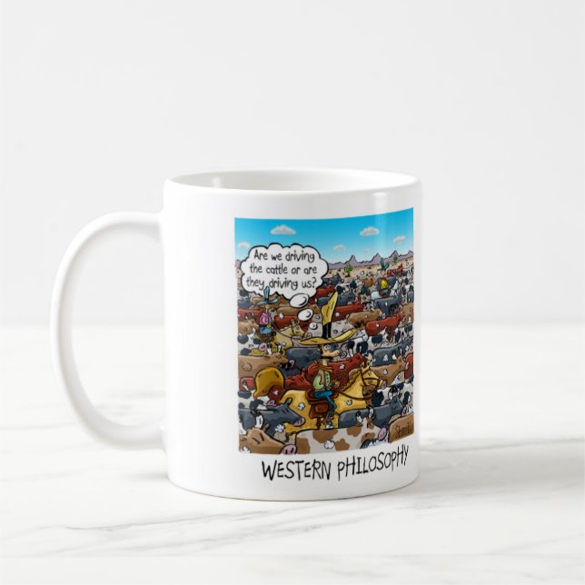 Caneca De Café Engraçado Mug com Filosofia Ocidental (Esquerda)