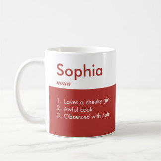 Caneca De Café Engraçado Mug de Definição Personalizado | Nome pe