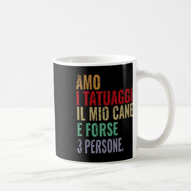 Caneca De Café Engraçado Mulher Adora Tatuagem E Cão (Direita)
