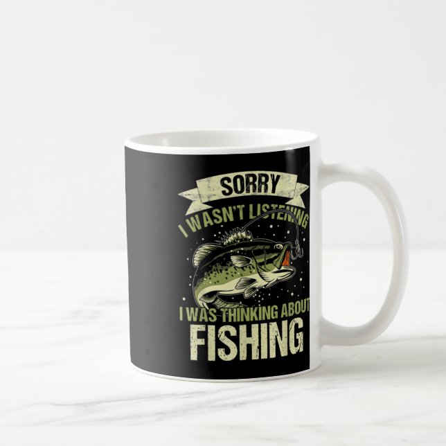 Caneca De Café Engraçado não ter ouvido era pensar em pescar (Direita)