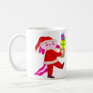 Caneca De Café engraçado natal axolotl santa claus