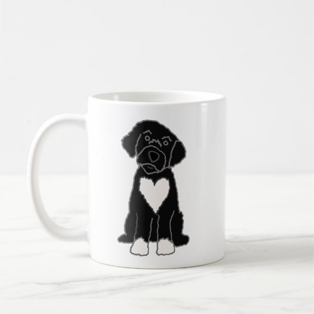 Caneca De Café Engraçado, negro, cachorro-d'água (Esquerda)