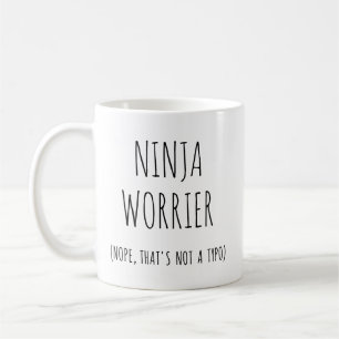 Caneca De Café Engraçado Ninja Worrier