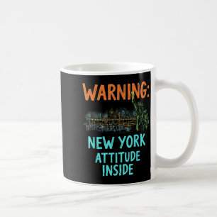 Caneca De Café Engraçado Nova Iorque Noite Skyline Vintage