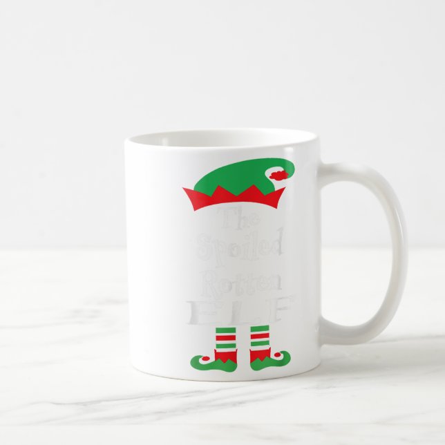 Caneca De Café Engraçado O Elfo Enrolado Negra Camisa De Natal (Direita)