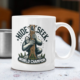 Caneca De Café Engraçado Ocultar e Procurar campeão mundial do Pé