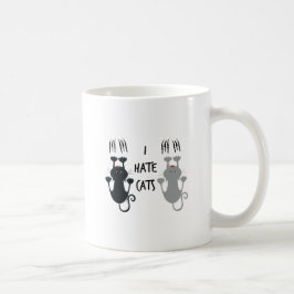 Caneca De Café Engraçado "Odeio Gatos"