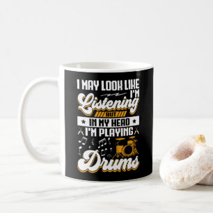 Caneca De Café Engraçado ouvir na minha cabeça Estou tocando meus