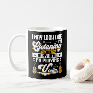 Caneca De Café Engraçado ouvir na minha cabeça que estou tocando