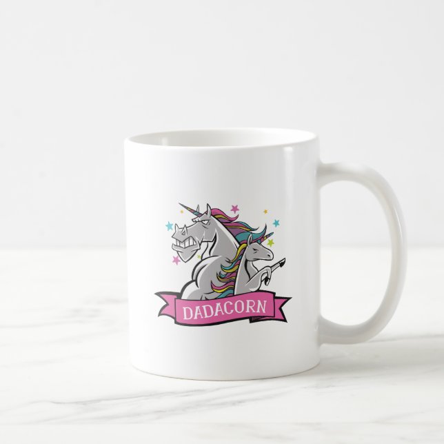 Caneca De Café Engraçado Pai Dadicorn Unicorn e Gráficos Kid Gift (Direita)