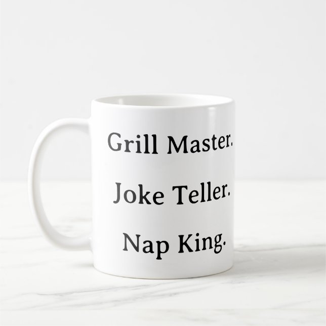 Caneca De Café Engraçado Pai Mug - Grill Master Piada Teller Nap  (Esquerda)