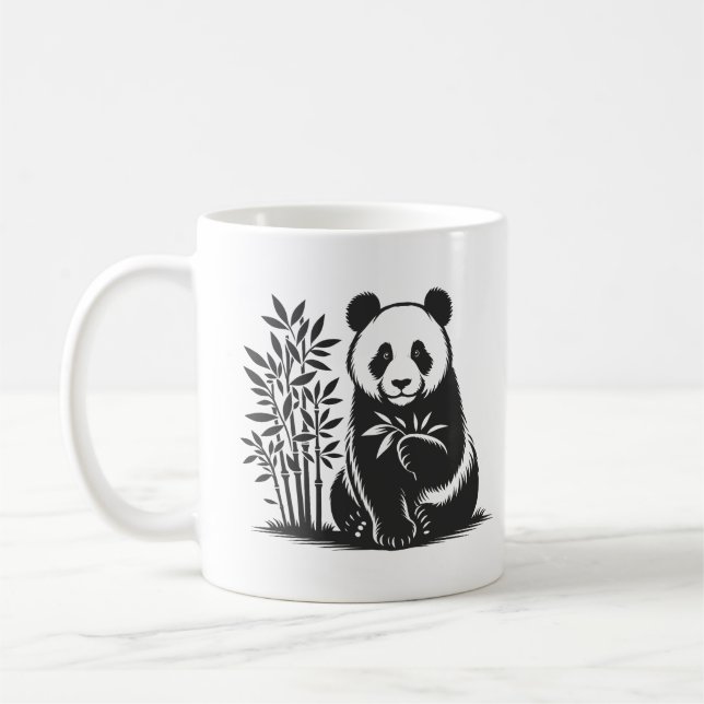 Caneca De Café Engraçado Panda (Esquerda)