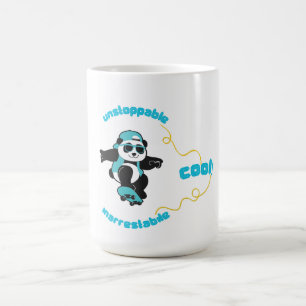 Caneca De Café Engraçado Panda Vestindo óculos escuros e Boné