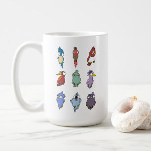 Caneca De Café Engraçado Pássaro-Pássaro-do-Cartoon