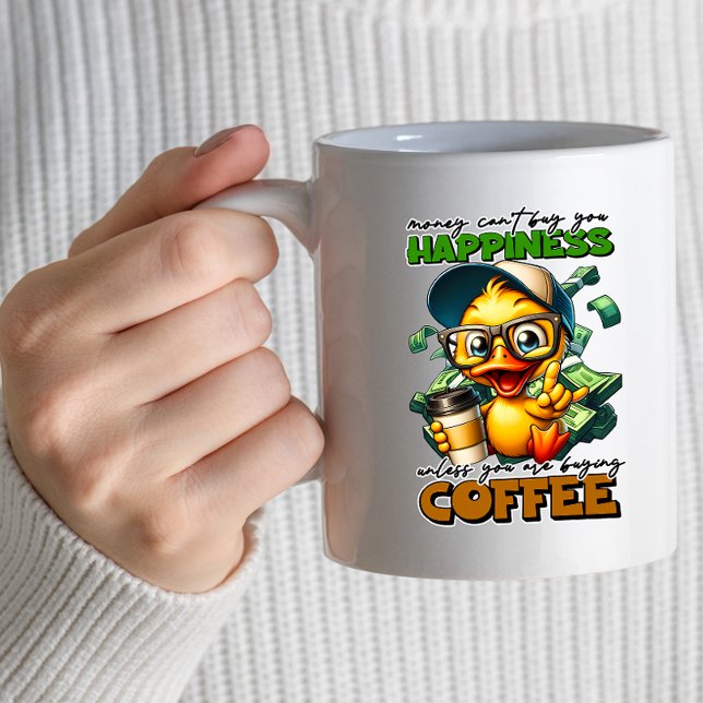 Caneca De Café Engraçado Pato Vestindo Óculos Café Coffee Cote Mu (Criador carregado)