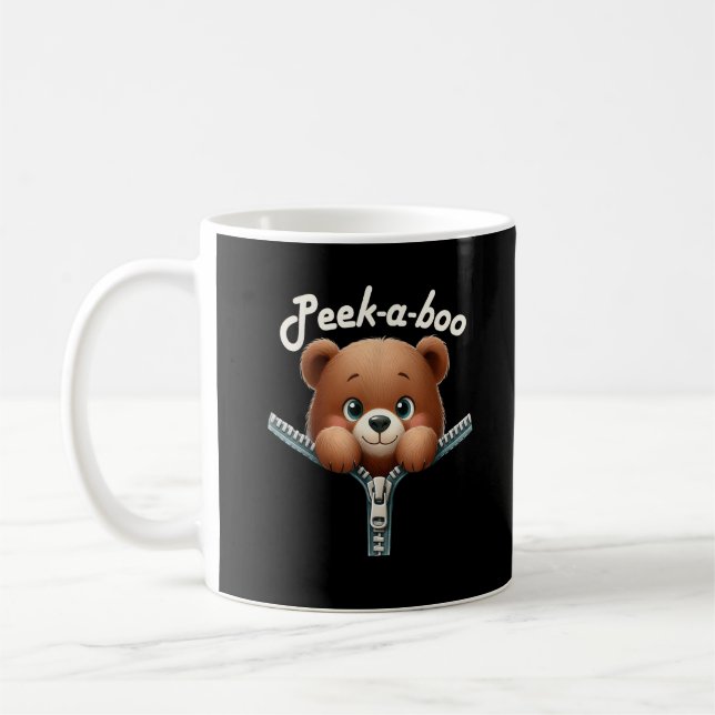Caneca De Café Engraçado - Peekabo (Esquerda)