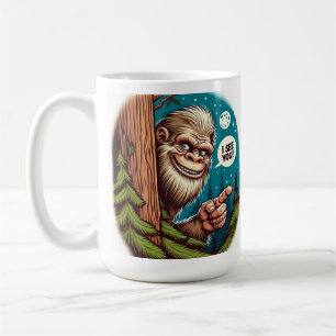 Caneca De Café Engraçado Peeking de Pé-Grande