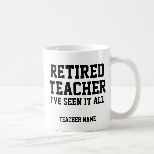 Caneca De Café Engraçado Personalizado Aposentado Professor Mug (Direita)