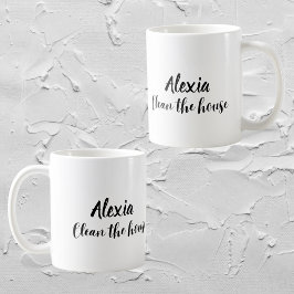 Caneca De Café Engraçado personalizado "Limpe a casa" Sárctica Mã