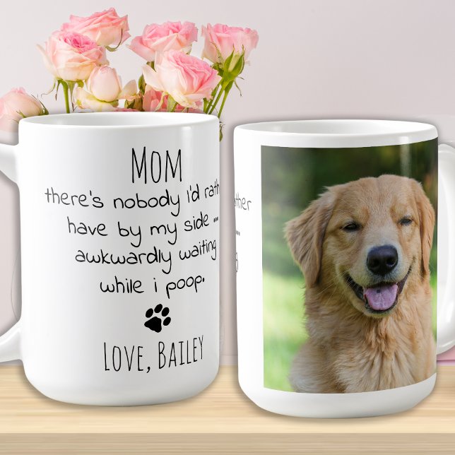 Caneca De Café Engraçado personalizado Pet Photo Dog Mãe (Criador carregado)