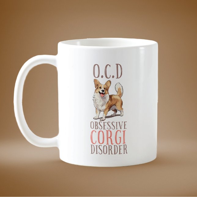 Caneca De Café Engraçado Perturbação Obsessiva do Corgi (Criador carregado)