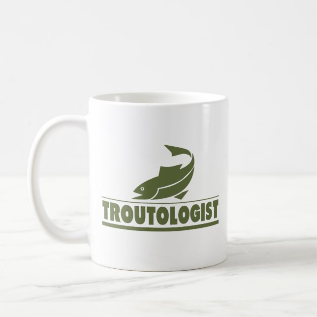 Caneca De Café Engraçado Pesca de Trutas (Esquerda)
