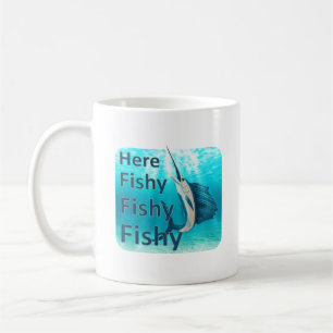 Caneca De Café Engraçado pesque aqui o Sailfish duvidoso duvidos