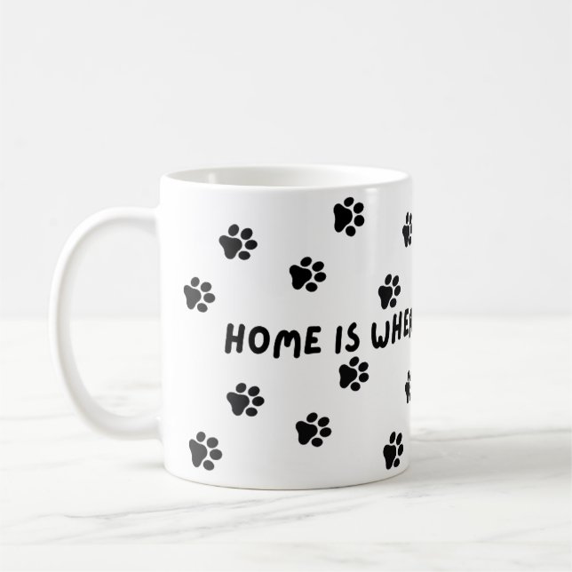 Caneca De Café Engraçado, Pet Lover Mug. O Lar É Onde As Peças Es (Esquerda)