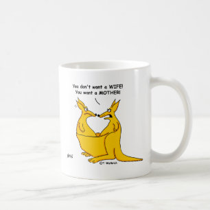 Caneca De Café Engraçado Peter Pan Síndrome de Cartoon Kangaroos