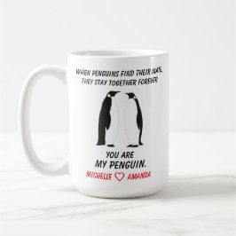 Caneca De Café Engraçado Pinguins Mug, presente para ela ou para 