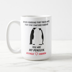 Caneca De Café Engraçado Pinguins Mug, presente para ela ou para 