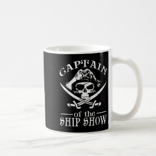 Caneca De Café Engraçado Pirata Design Capitão Navio Show Boater