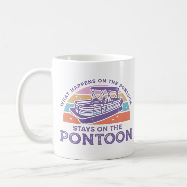 Caneca De Café Engraçado Pontoon dizendo (Esquerda)