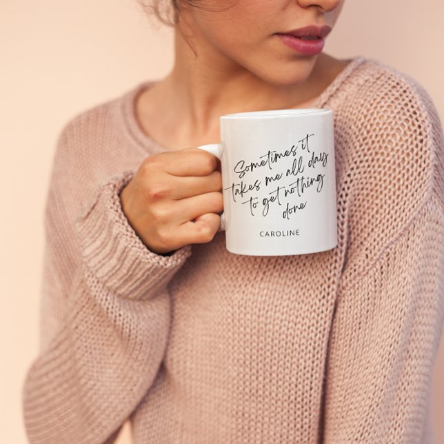 Caneca De Café Engraçado preguiçoso e improdutivo, humor personal (Criador carregado)