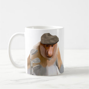 Caneca De Café Engraçado Proboscy Monkey Golf Amantes
