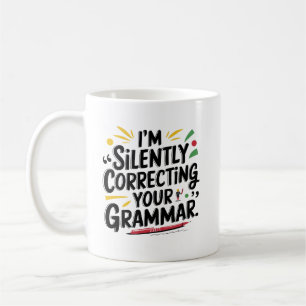 Caneca De Café Engraçado Professor Inglês: Silencioso Design de G