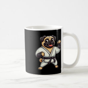 Caneca De Café Engraçado Pug Fazendo Artes Marciais Karate