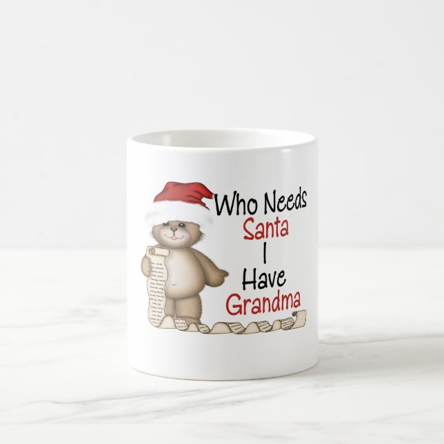 Caneca De Café Engraçado quem precisa a avó do papai noel (Centro)