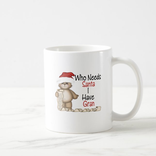 Caneca De Café Engraçado quem precisa o papai noel Gran (Direita)