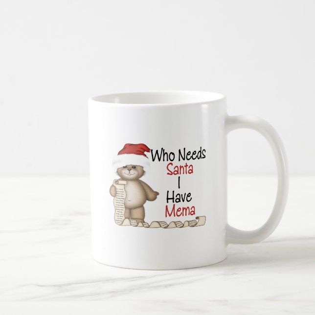 Caneca De Café Engraçado quem precisa o papai noel Mema (Direita)