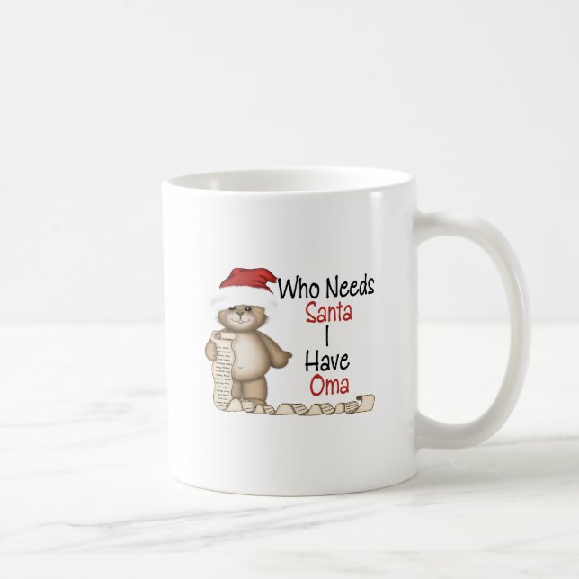 Caneca De Café Engraçado quem precisa o papai noel Oma (Direita)