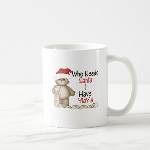 Caneca De Café Engraçado quem precisa o papai noel Yiayia