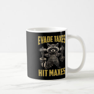 Caneca De Café Engraçado Raccoon Levantando Impostos De Evasão De